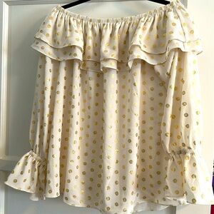 Micheal Kors Ivory blouse with ruffles